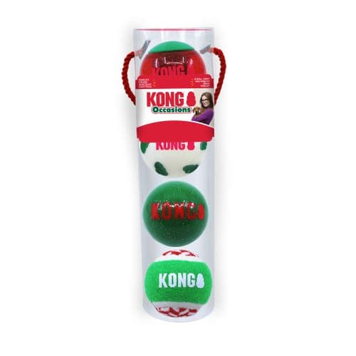 KONG Holiday Dog Occasions Balls 4pk